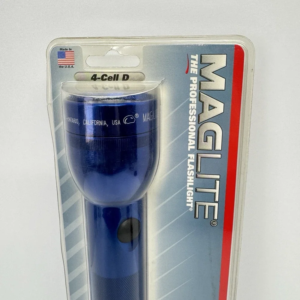 Maglite 4 D-Cell Flashlight - S4D116 Blue Made In USA Emergency Preparedness NEW